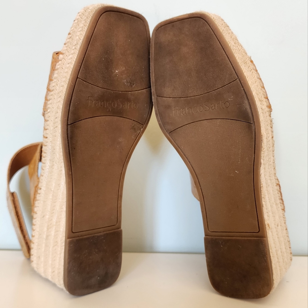 Franco Sarto Carezza Ankle Wrap Eapadrille Wedge Sandals Size 10 - Picture 4 of 11